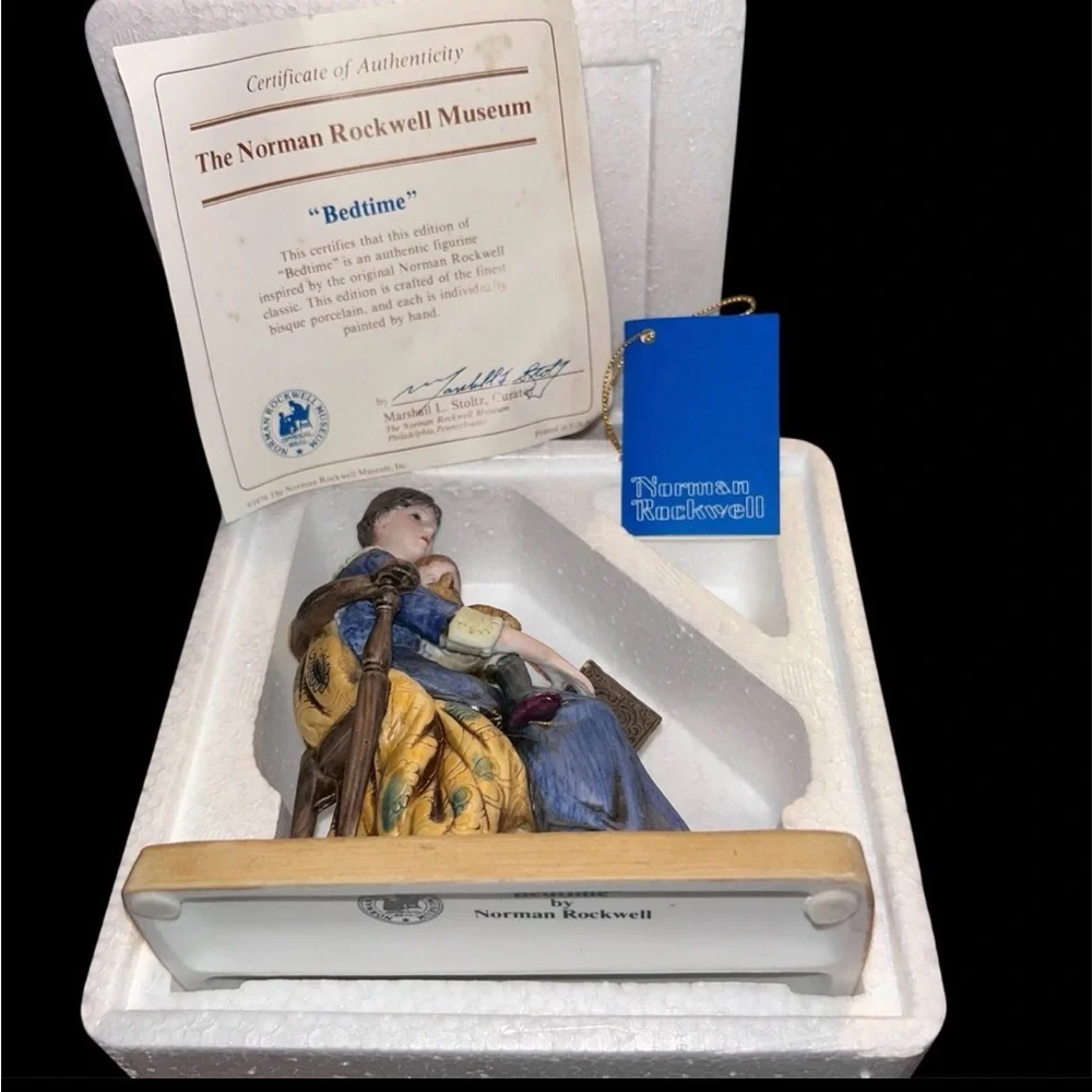 Norman Rockwell Bedtime Figurine - Blue and Brown